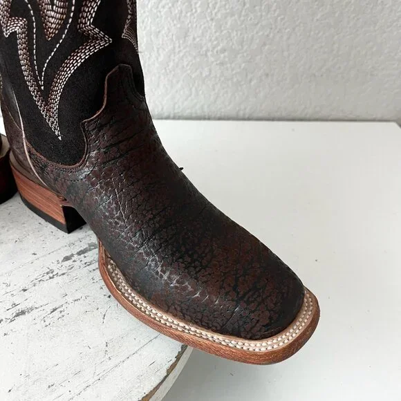 Lane SARATOGA Square Toe Cowboy Boots Dark Brown Western Cowgirl Mid Calf 6 - Picture 9 of 13
